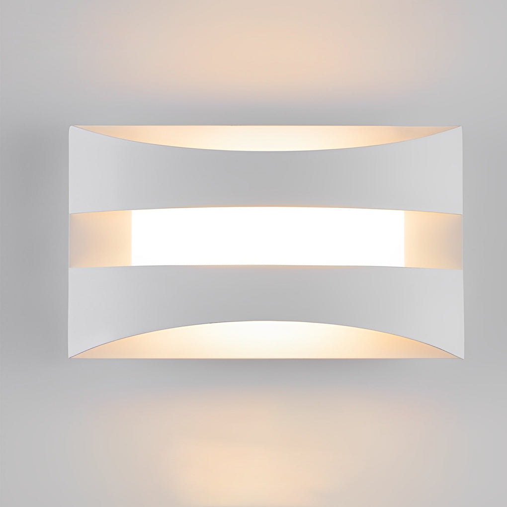 Minimalist Nordic Rectangular LED Wall Sconce in Sleek White for Bedroom