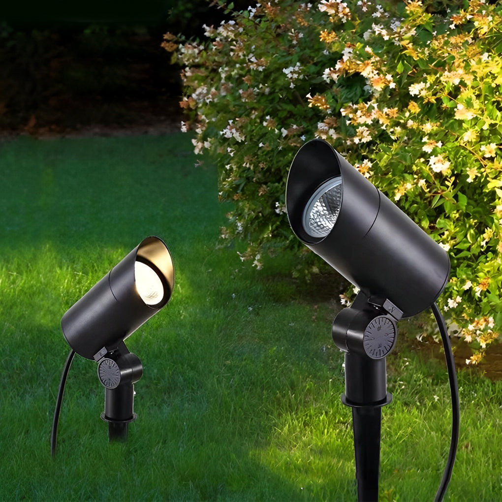 Sleek Black Waterproof LED Outdoor Spotlights for Garden Pathway Lighting