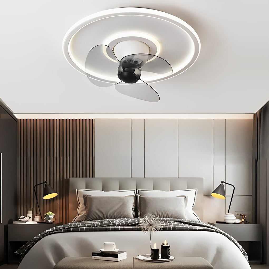 Whisper-Quiet 360° Dimmable LED Ceiling Fan Light for Modern Spaces