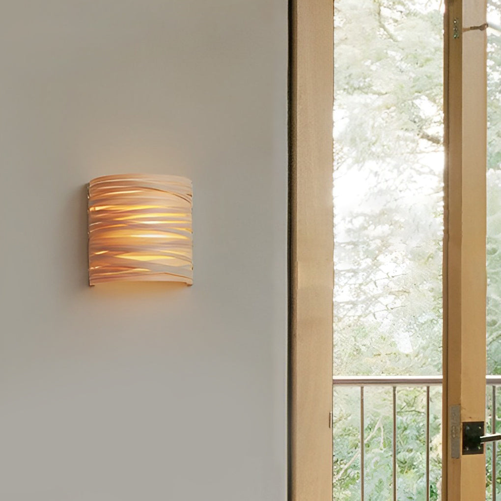 Handmade Semi-Cylindrical Wooden Wall Lamp for Modern Home Decor