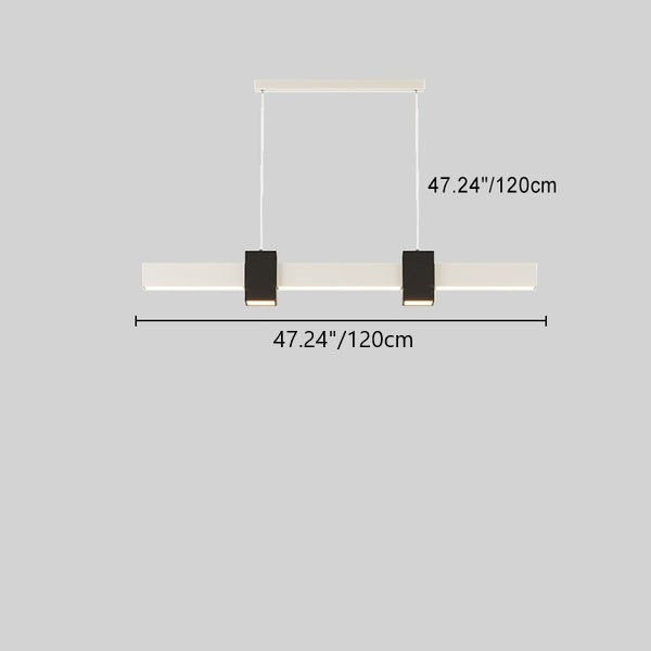 Sleek White Acrylic LED Island Chandelier Light for Modern Living Room