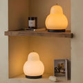 Elegant 7.5" Frosted Glass Pear LED Touch Table Lamp for Home Décor