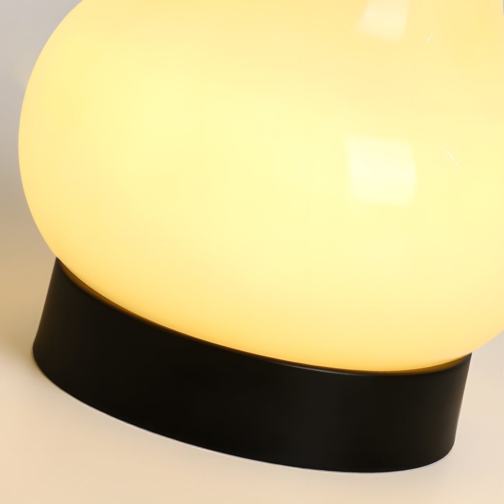 Elegant 7.5" Frosted Glass Pear LED Touch Table Lamp for Home Décor