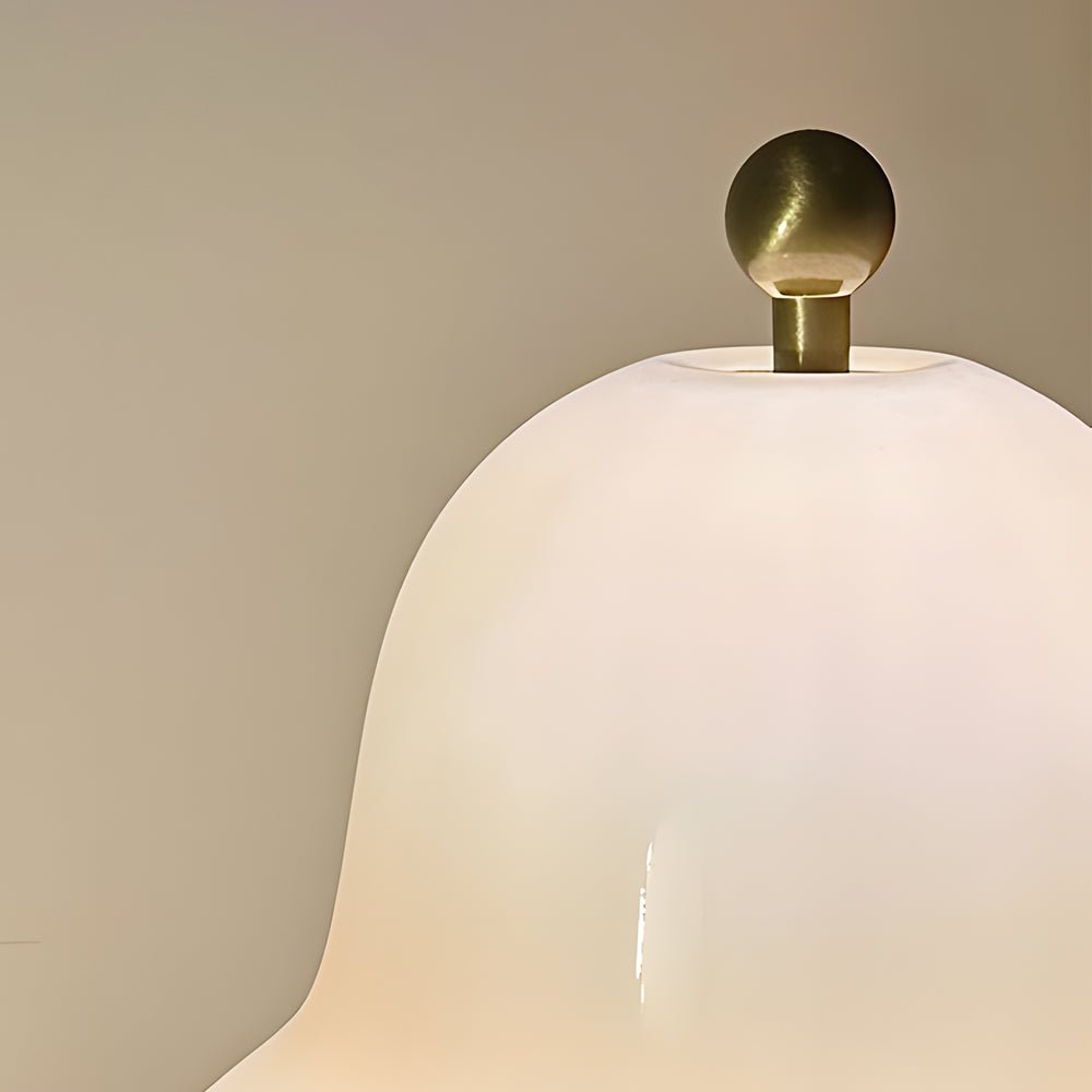 Elegant 7.5" Frosted Glass Pear LED Touch Table Lamp for Home Décor