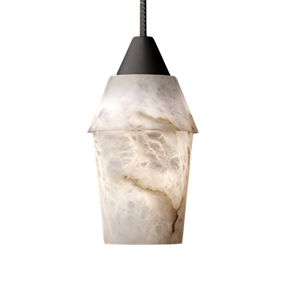 Elegant Alabaster Pendant Light Fixture for Kitchen Island - 1-Light