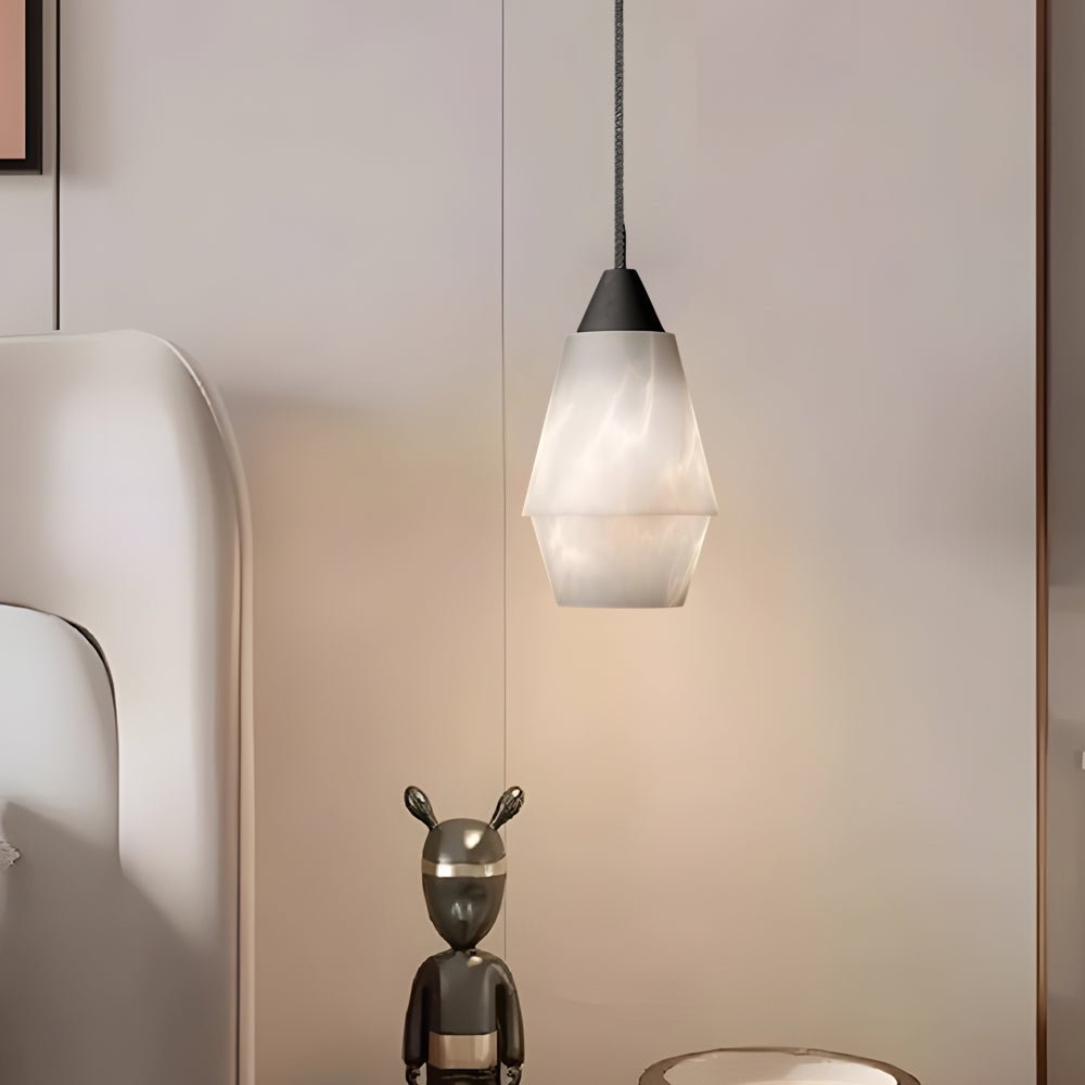 Elegant Alabaster Pendant Light Fixture for Kitchen Island - 1-Light