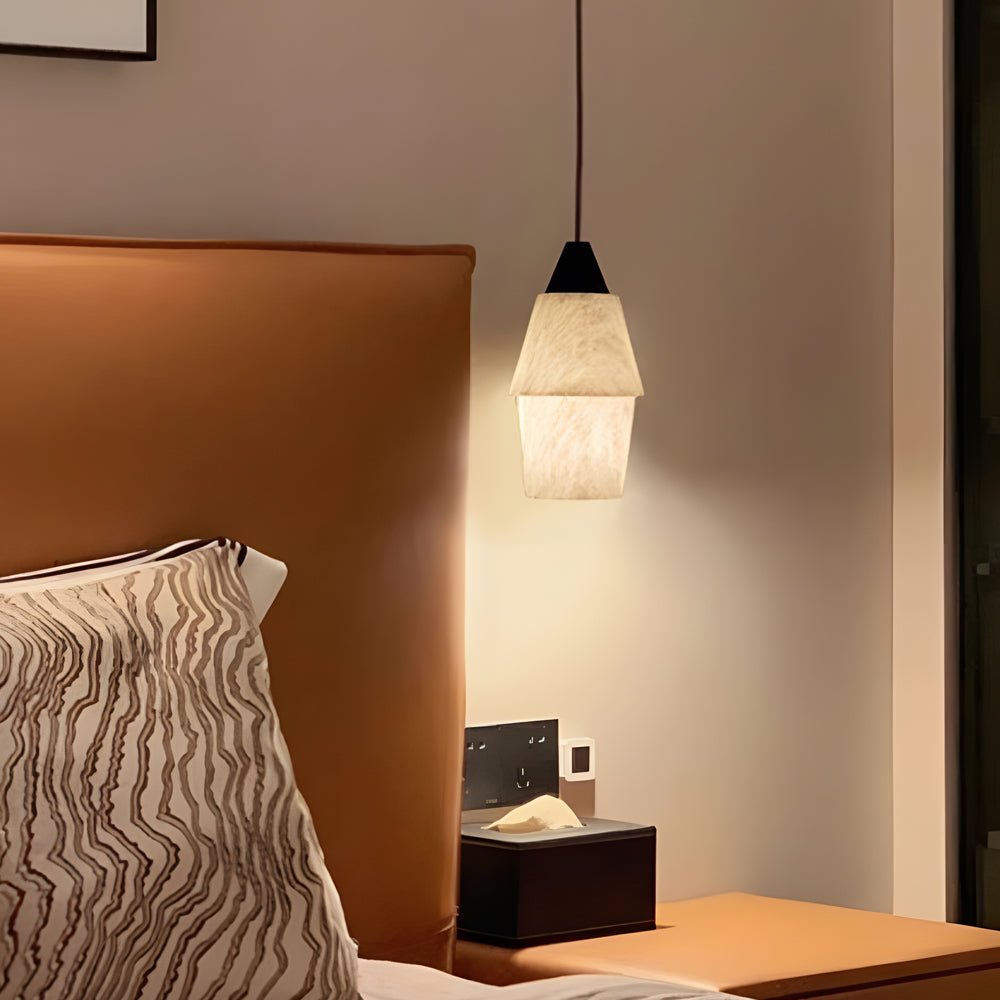 Elegant Alabaster Pendant Light Fixture for Kitchen Island - 1-Light