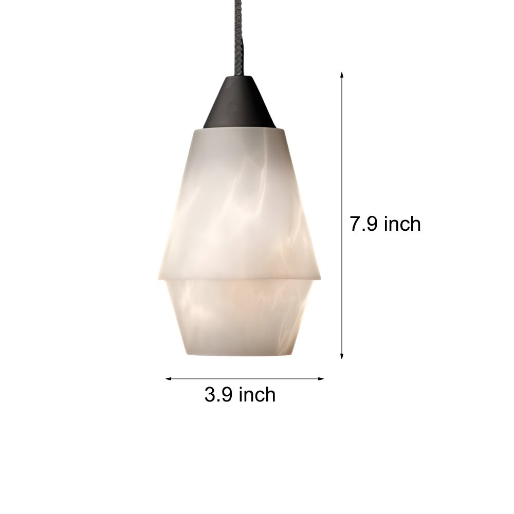 Elegant Alabaster Pendant Light Fixture for Kitchen Island - 1-Light