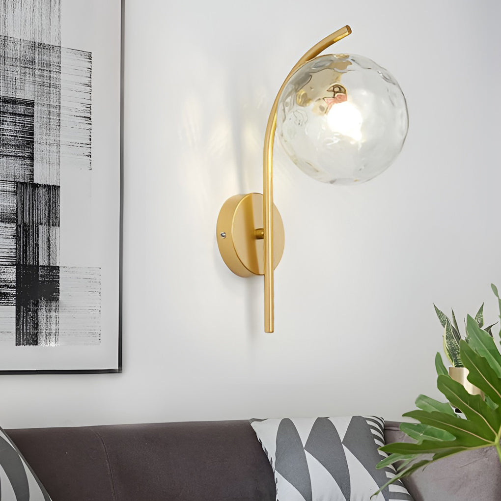 Elegant Nordic Glass Ball LED Wall Sconce Light for Bedroom Living Room