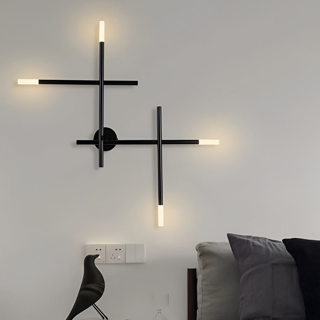 Modern Black Cross LED Wall Sconce Light for Contemporary Home Decor