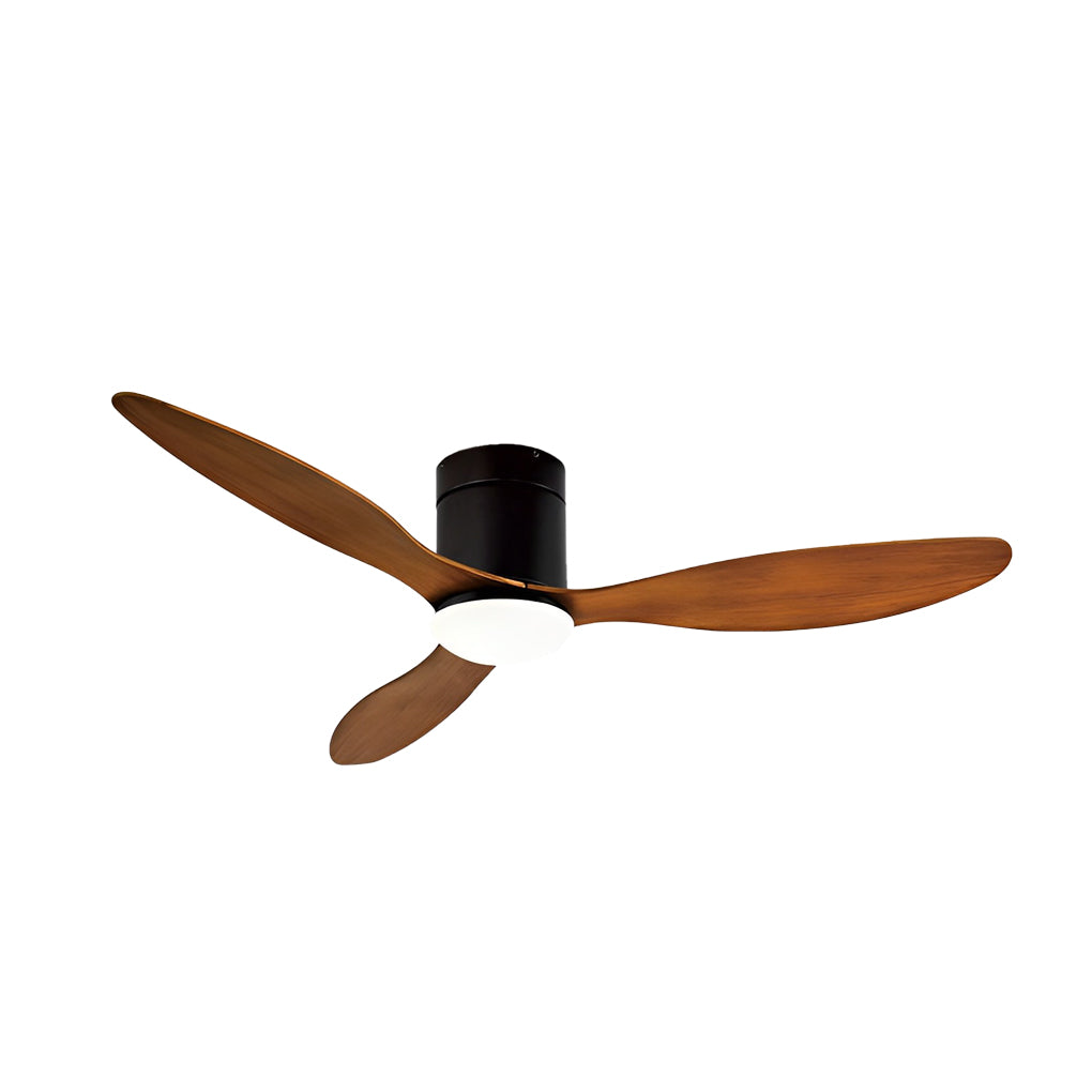 Modern White Ceiling Fan with 3 Blades, LED Lights, and Remote for Living Room