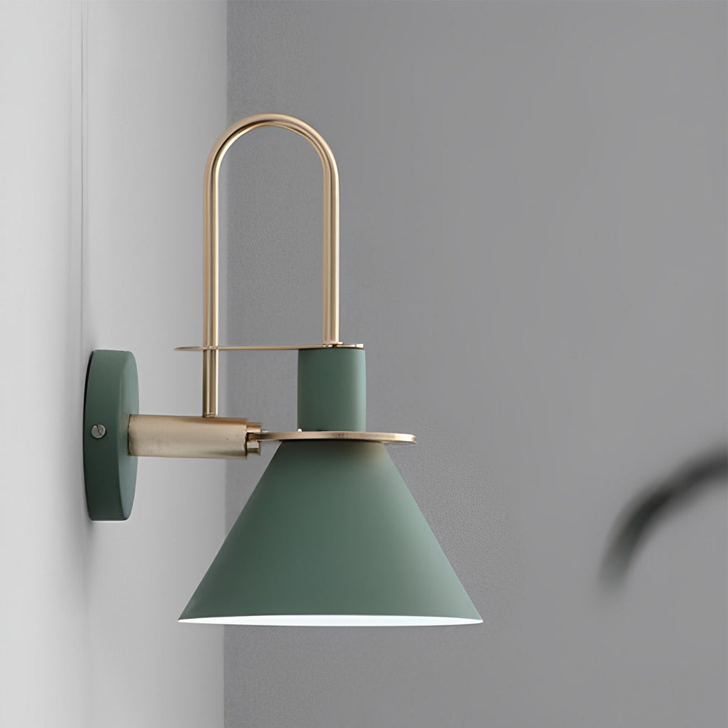 Modern Black Iron Horn-Shaped Wall Sconce for Living Room Decor