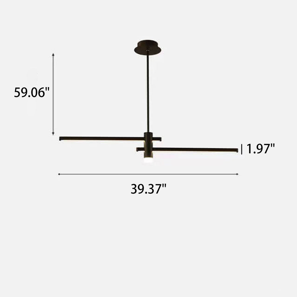 Sleek Black Long Line LED Chandelier for Contemporary Dining Rooms