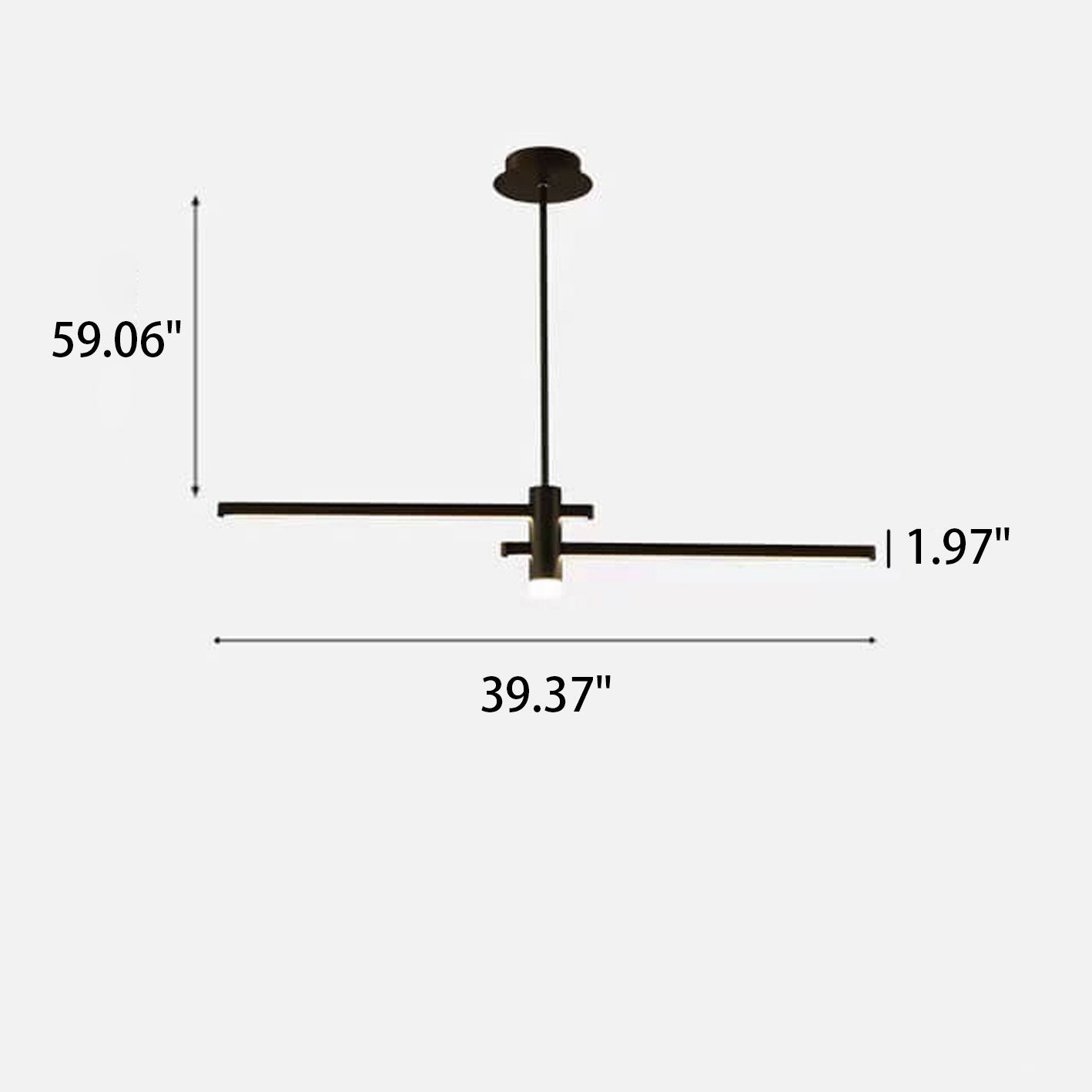 Sleek Black Long Line LED Chandelier for Contemporary Dining Rooms