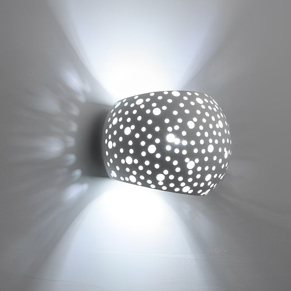 Nordic White Round Hollow LED Wall Lamp for Modern Home Decor
