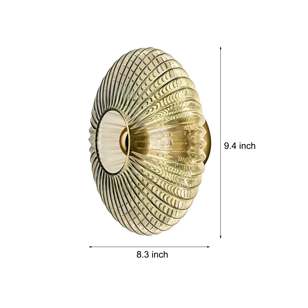 Round Striped Glass LED Wall Sconce Light Fixture for Modern Interiors