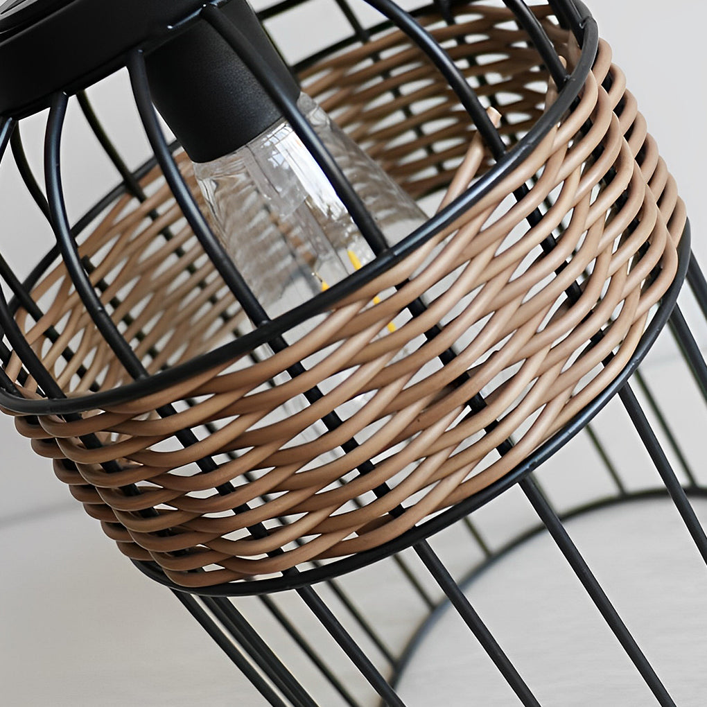 Waterproof Rattan Solar Lantern Night Light for Outdoor Garden Decor