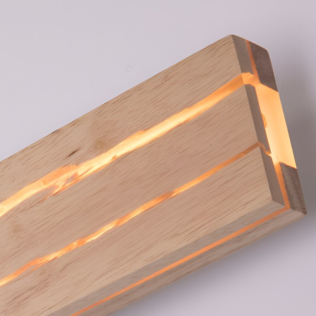 Adjustable Dark Wood LED Wall Lamp with Three Dimming Levels for Modern Living Spaces