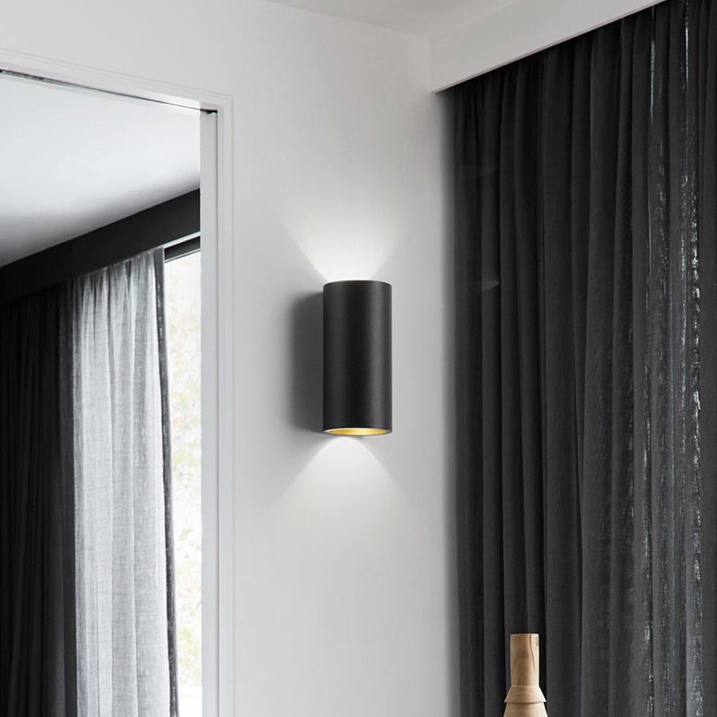Modern Cylindrical LED Wall Washer Light in Sleek Black for Home Decor