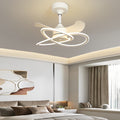 Nordic Bladeless Ceiling Fan with Flower LED Light for Modern Rooms