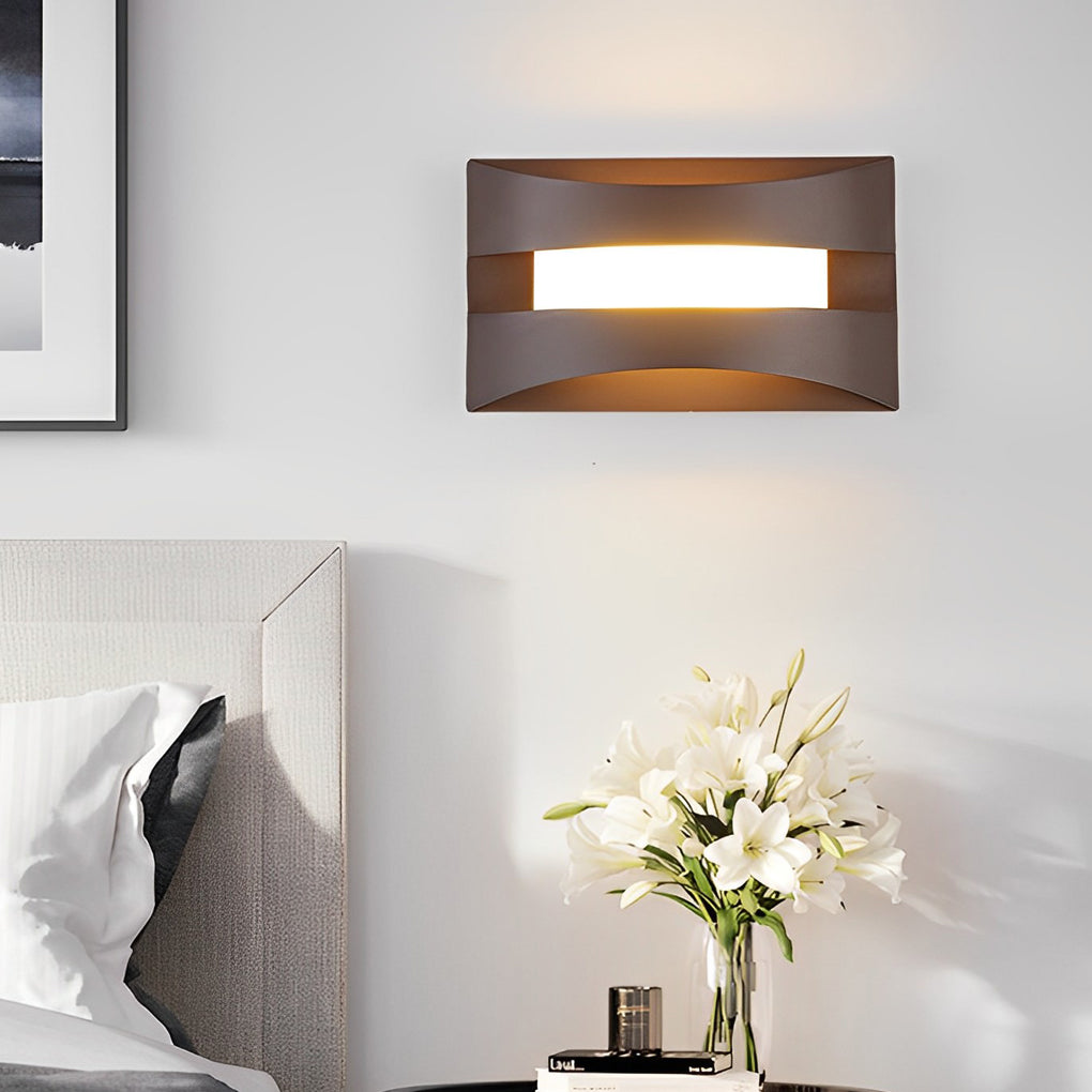 Minimalist Nordic Rectangular LED Wall Sconce in Sleek White for Bedroom