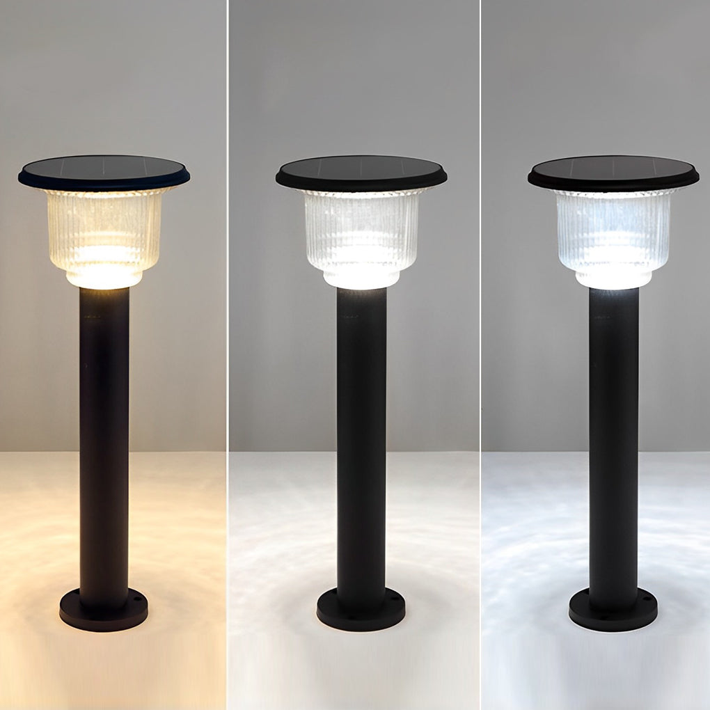 Sleek Matte Black Solar LED Outdoor Pathway Lights with Adjustable Brightness