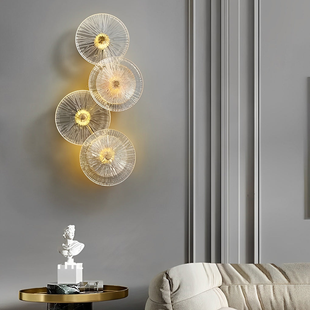 Luxury Round Glass LED Wall Light Fixture for Modern Living Spaces