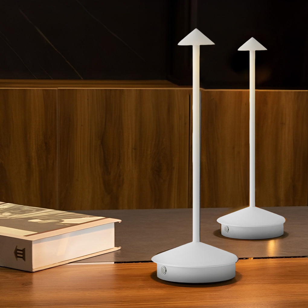 Dimmable Mini Triangle LED Table Lamp in Sleek White for Modern Décor