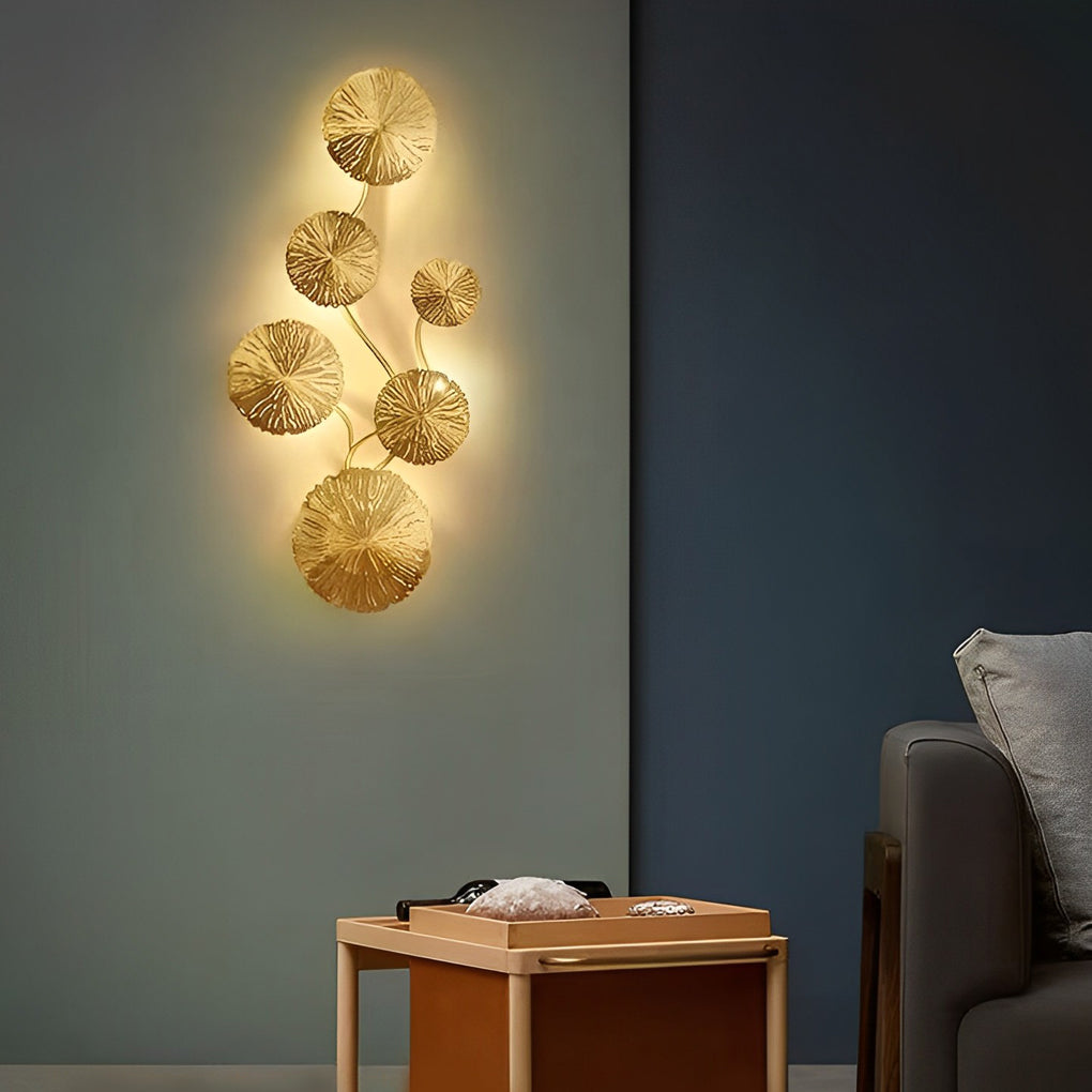 Modern Stainless Steel Lotus Leaf Wall Sconces for Living Room Decor