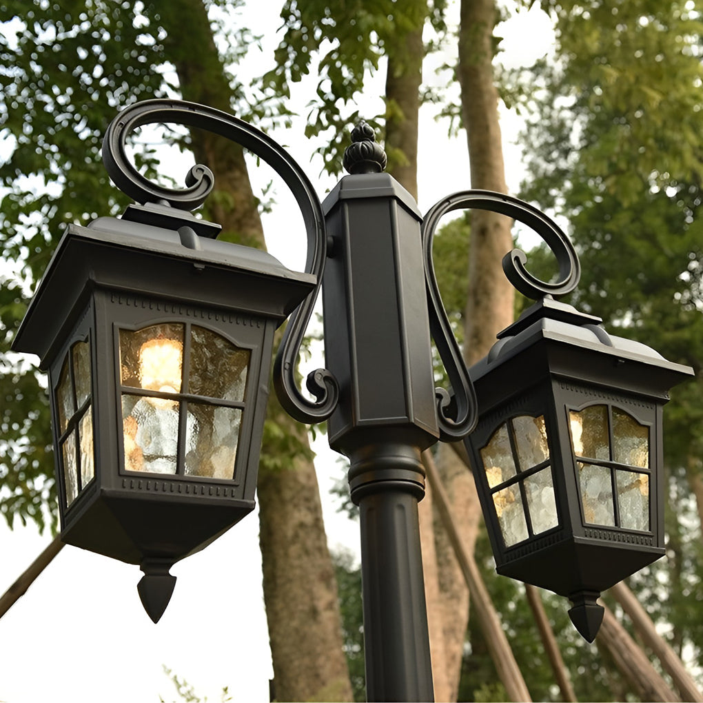 Elegant Waterproof Black Metal European-Style Outdoor Light Post
