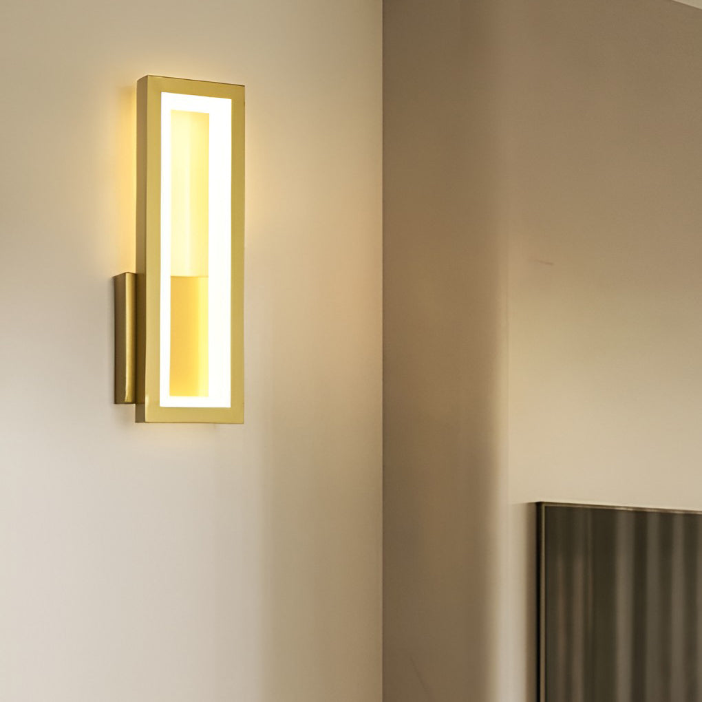 Sleek Rectangular White LED Wall Sconce Fixture for Modern Living Spaces