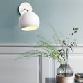 Adjustable White Hemispherical Nordic Wall Sconce Lamp for Modern Interiors