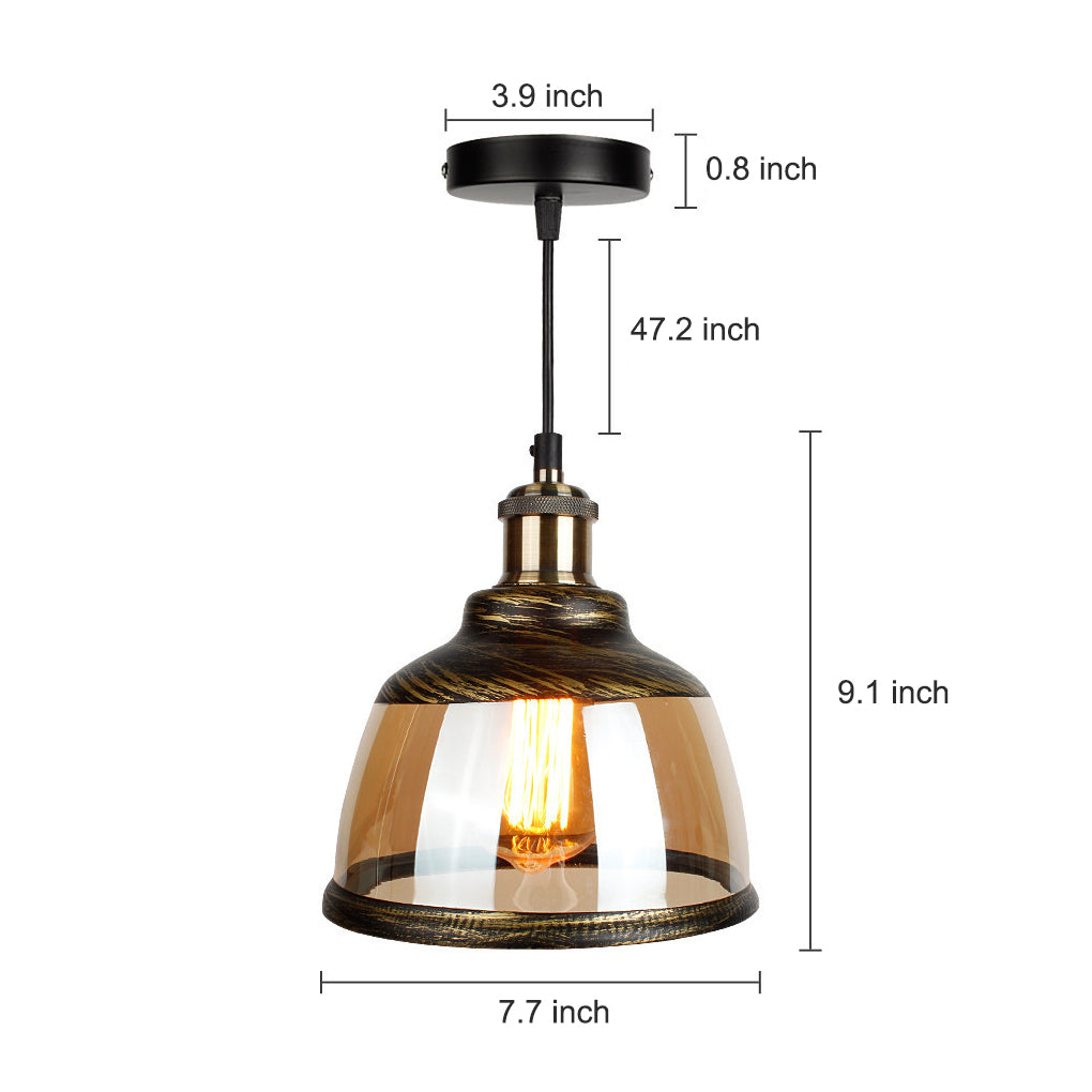 Vintage Green Bronze Glass Small Chandelier Pendant Light for Dining Room