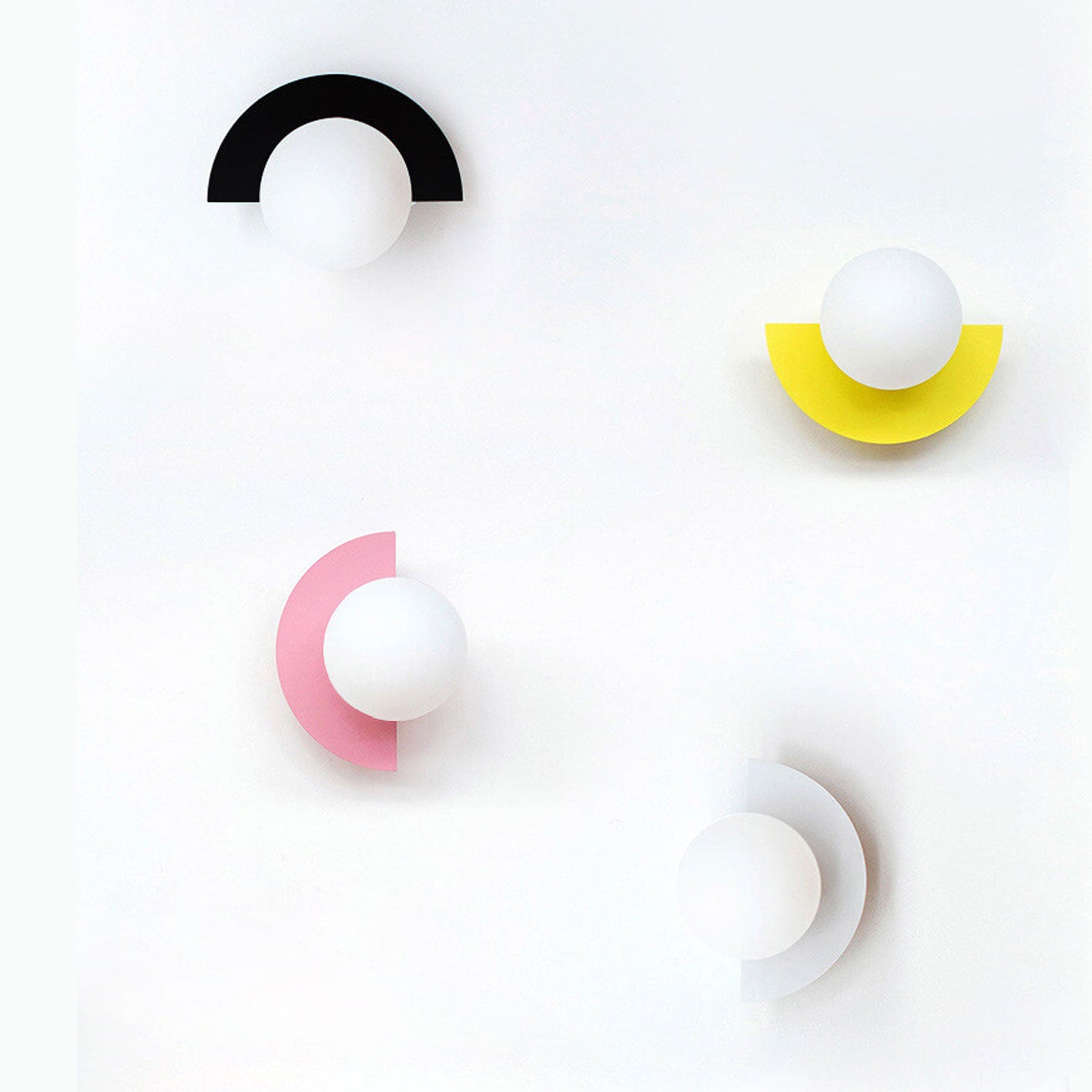 Colorful Glass Semi-Circle Wall Sconce Lamp for Modern Living Spaces