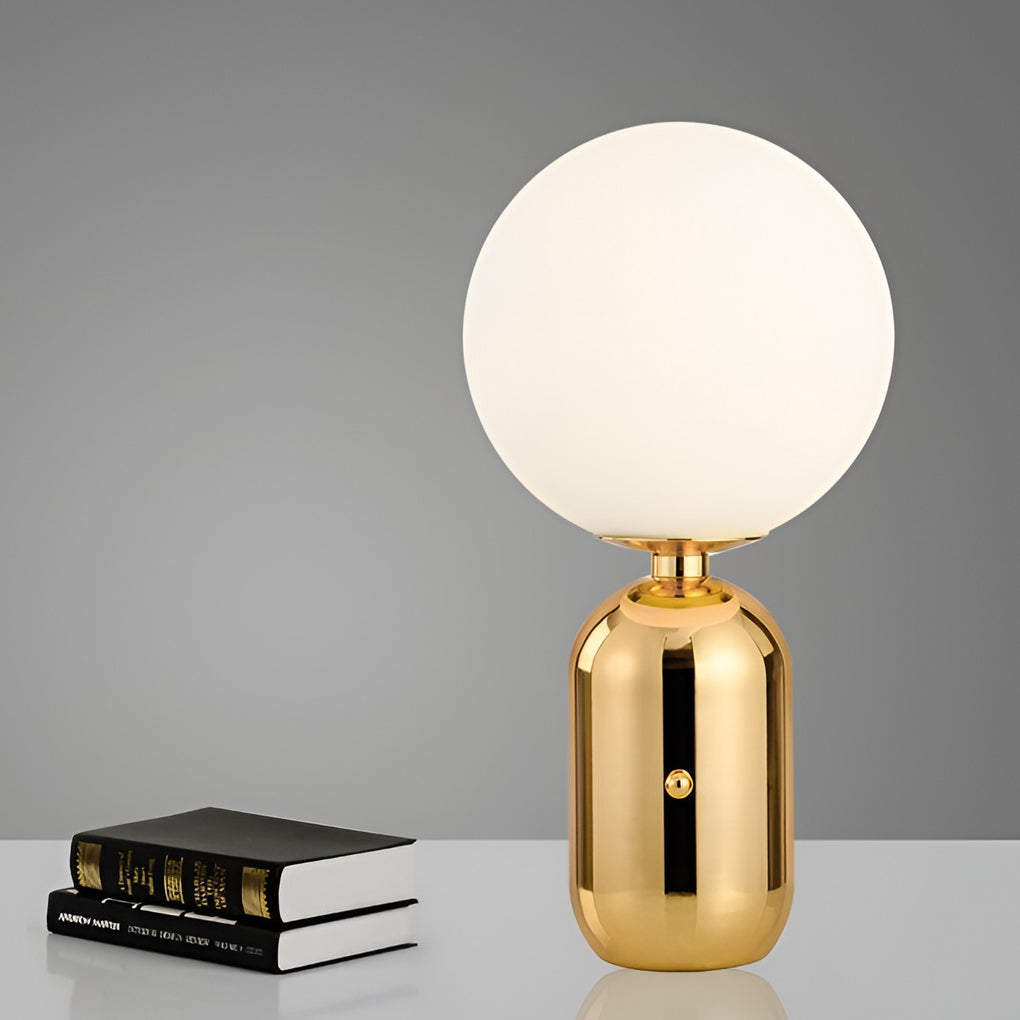 Contemporary Clear Glass LED Accent Ball Table Lamp for Living Room