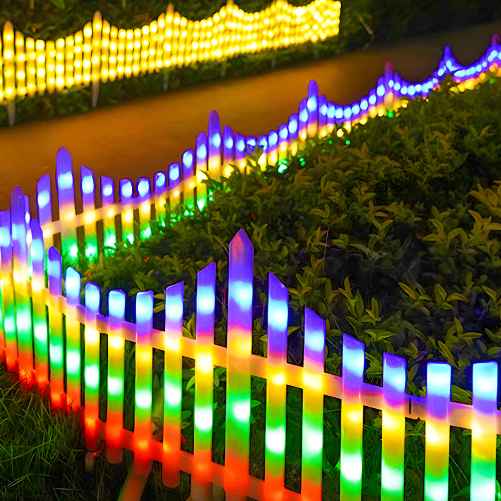 8-Pack Solar-Powered LED Wave Garden Fence Lights for Festive Decorations