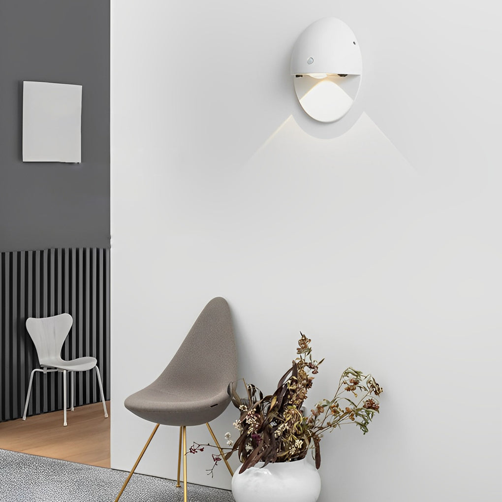 Modern Oval USB Rechargeable Motion Sensor Magnetic Wall Lamp for Bedroom