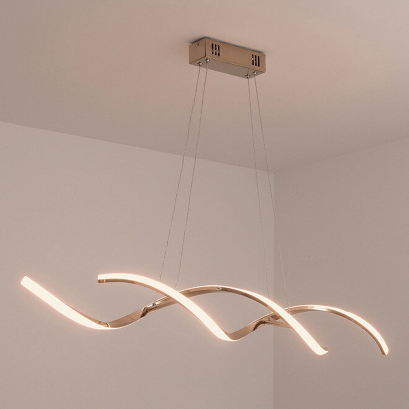 Sleek Modern Minimalist LED Chandelier Pendant Light for Kitchen Island