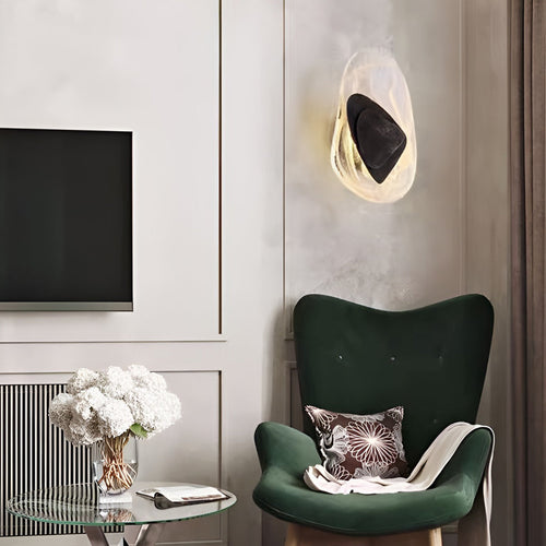 Contemporary Glass LED Wall Sconce with Three-Step Dimming for Living Room