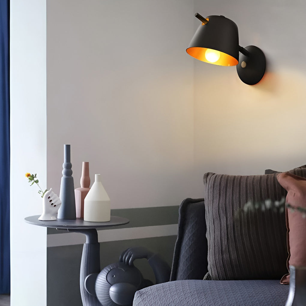 Matte Metal Nordic Hat-Style Wall Sconce Lighting for Modern Home Decor
