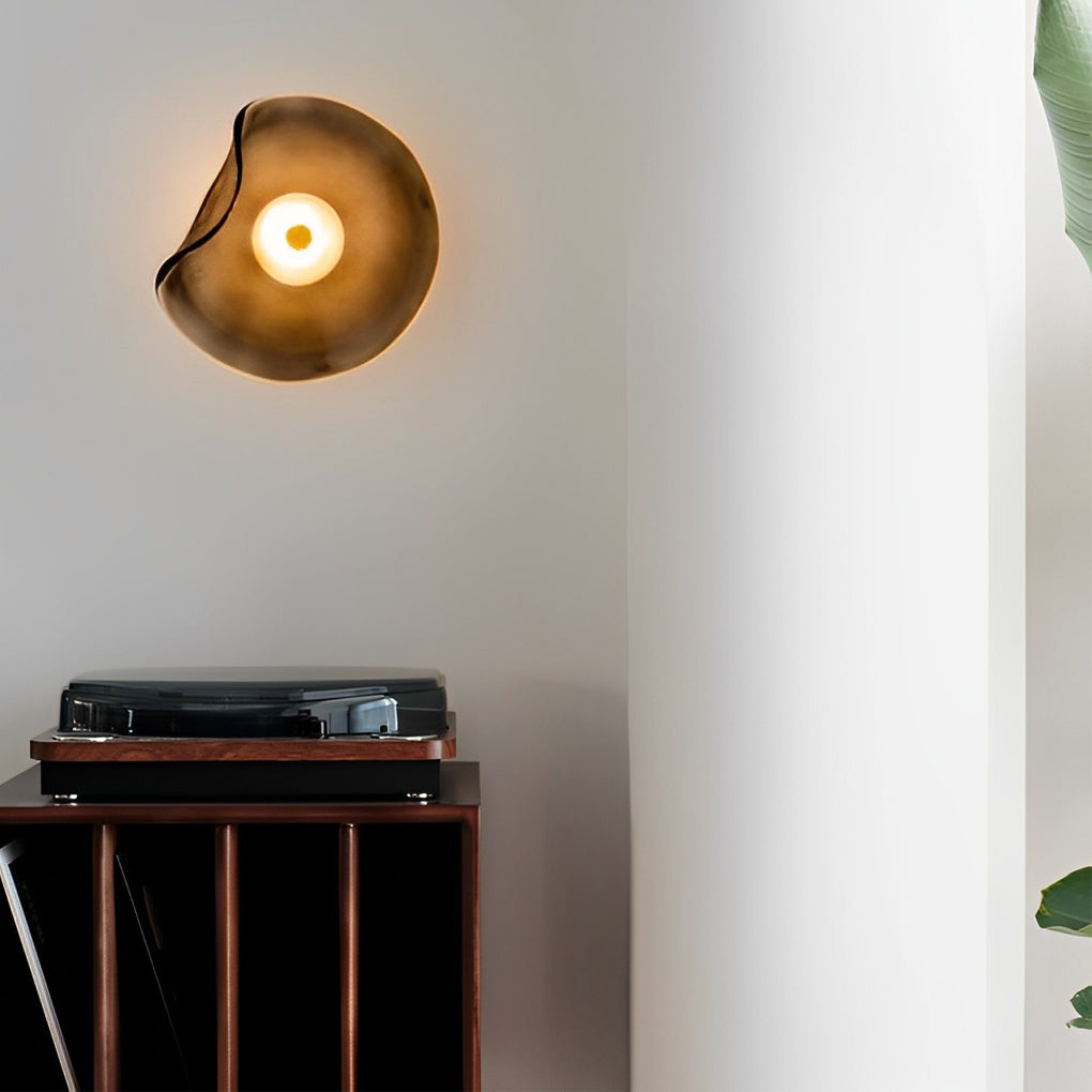 Postmodern Irregular Round Glass Wall Sconce for Stylish Home Lighting