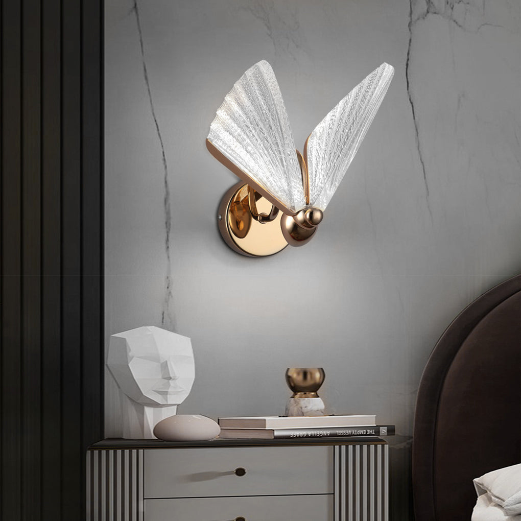 Elegant Metal and Acrylic Butterfly LED Wall Light for Modern Decor