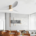 Dimmable 52-Inch Modern White LED Ceiling Fan with Remote for Living Room