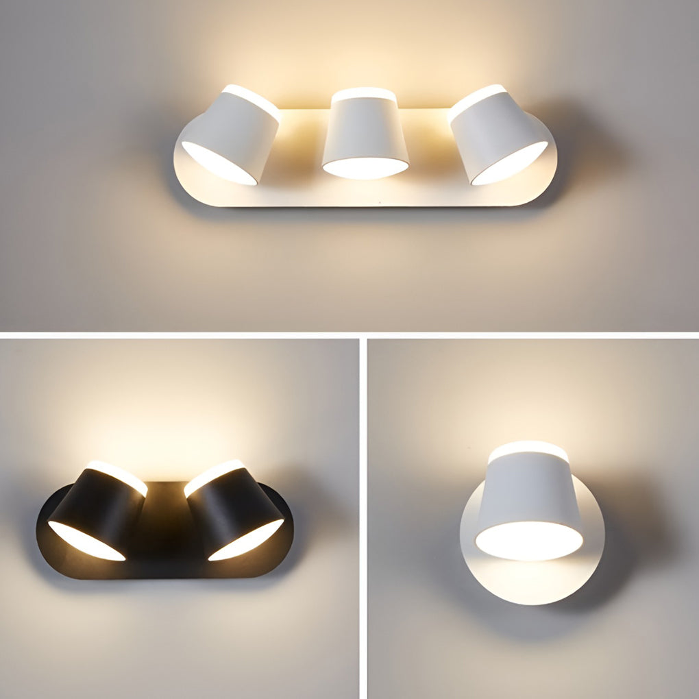 Modern White Adjustable LED Up-Down Wall Sconces for Living Room Decor