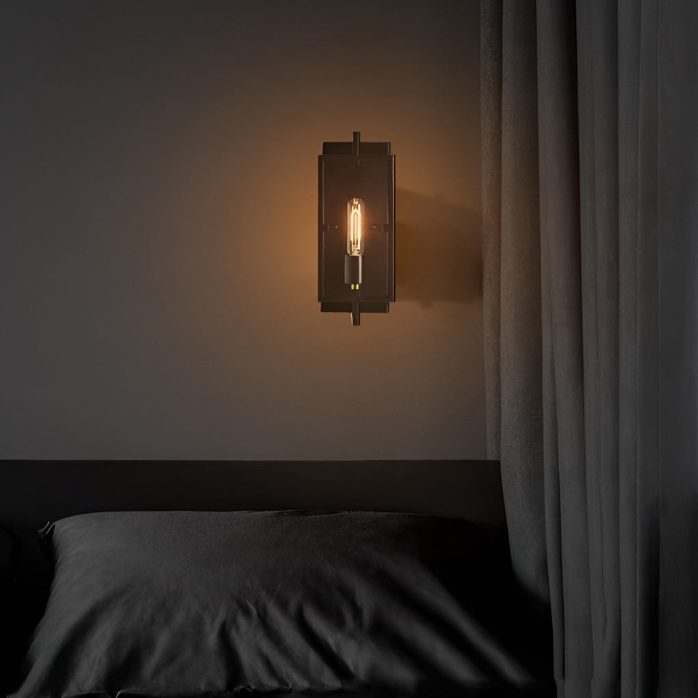 Rustic Metal Rectangular Wall Sconce for Industrial-Style Decor