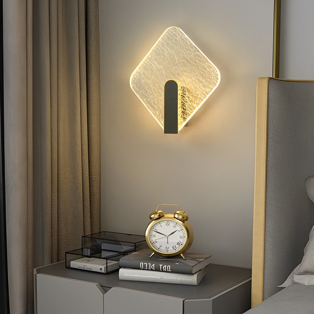 Sleek White Round Square LED Wall Lamp for Bedroom & Living Room Decor