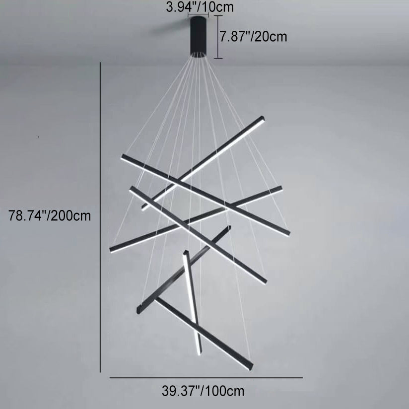 Nordic Style Geometric Iron & Aluminum LED Chandelier for Modern Decor