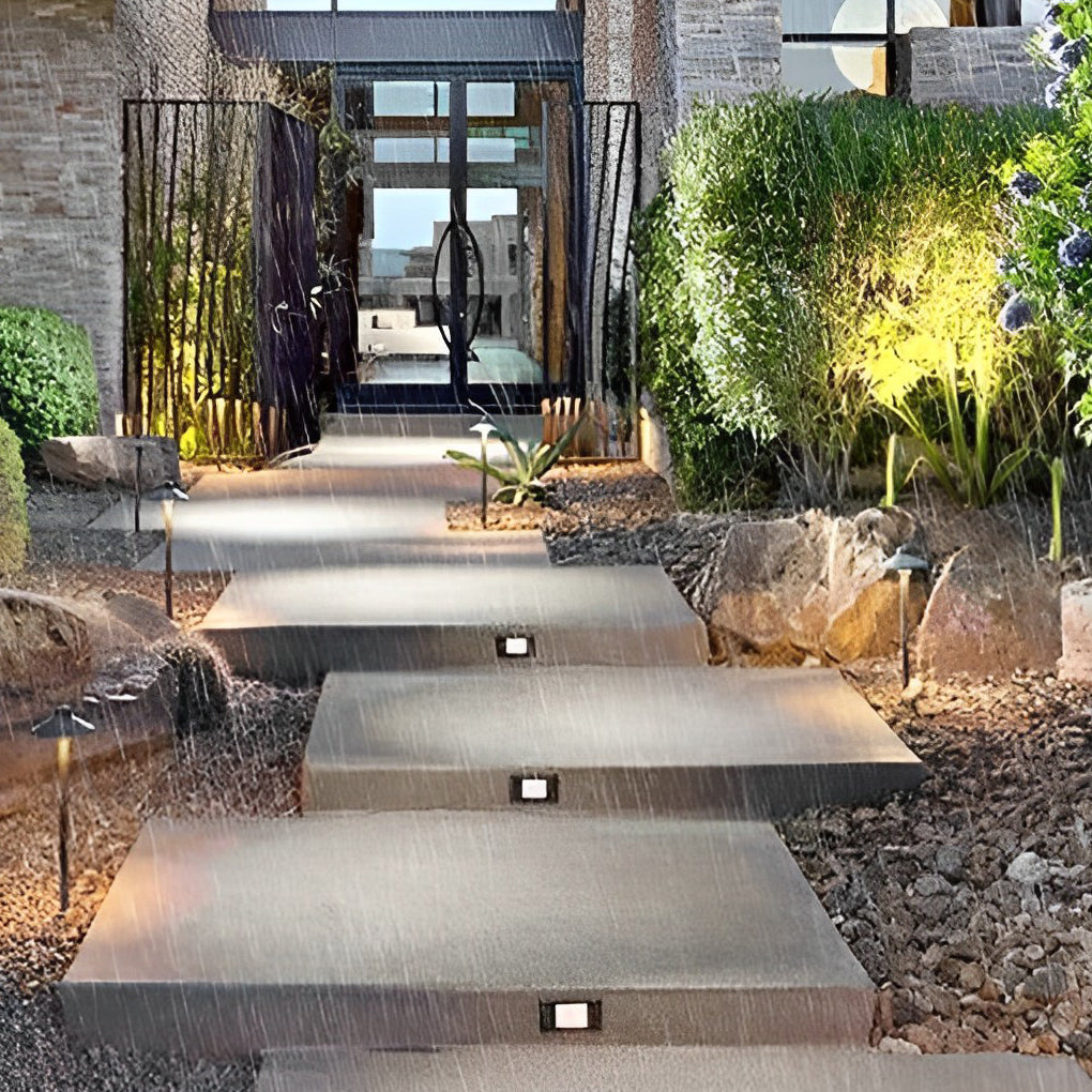 Sleek Aluminum Wall Recessed LED Step Lights - Modern Design for Hallways