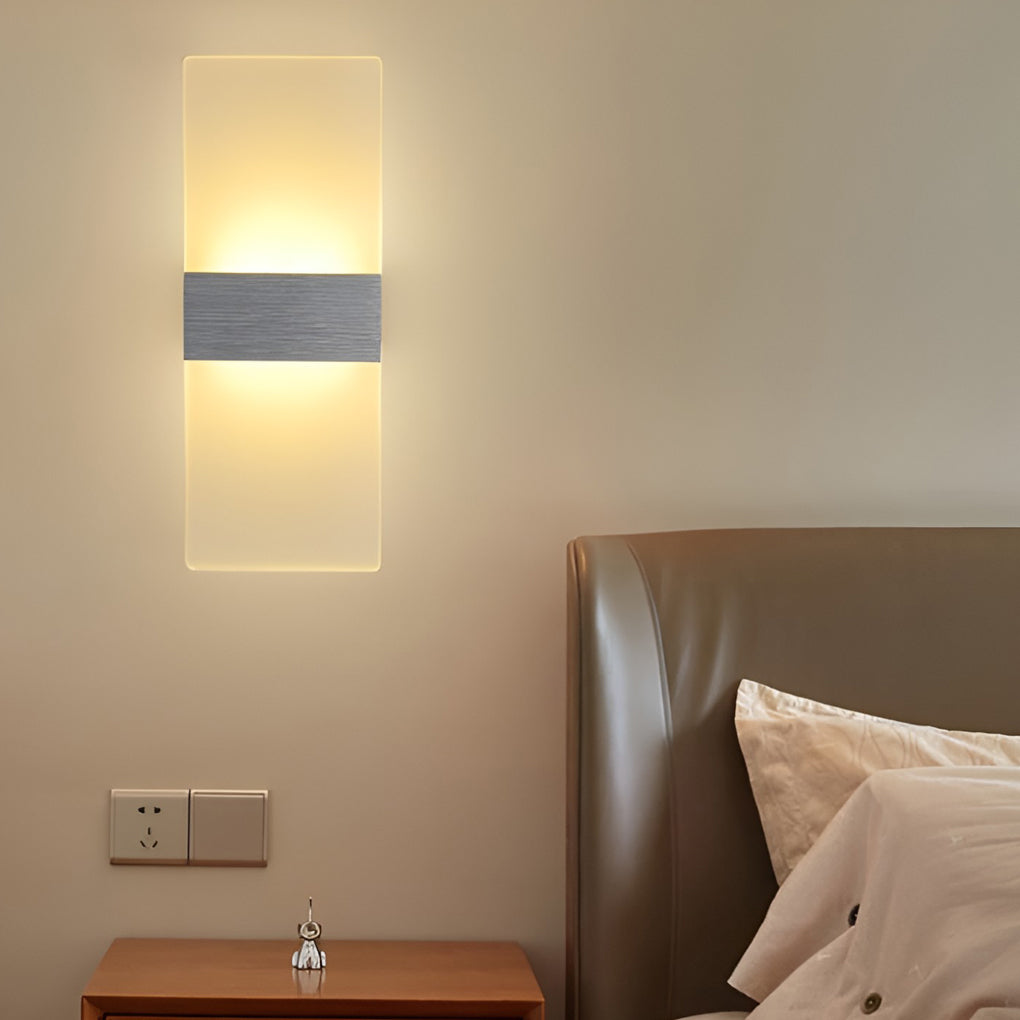 Rectangular White Acrylic 6W LED Wall Sconce for Modern Living Spaces