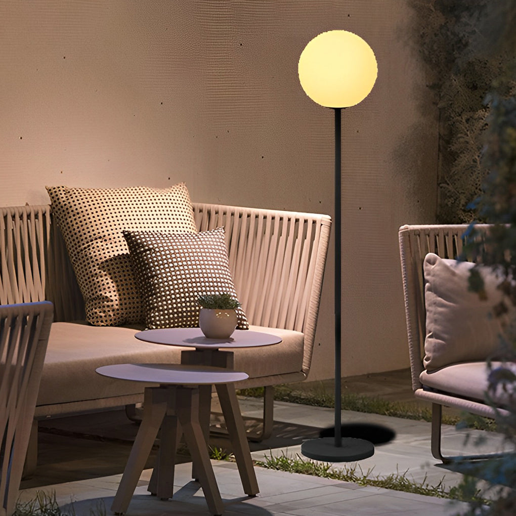 Smart App-Controlled RGB LED Globe Floor Lamp for Modern Living Spaces